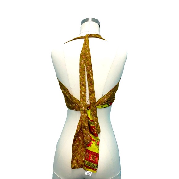 Bohemian wildflower halter top. (Reversible) - Picture 3 of 8